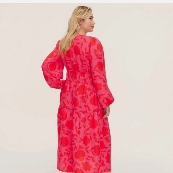 Kate Spade Floral V-Neck Linen Blend Dress - Picture 4 of 9